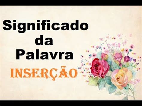 O Que Significa A Palavra Inserção - Significado da palavra Inserção - YouTube