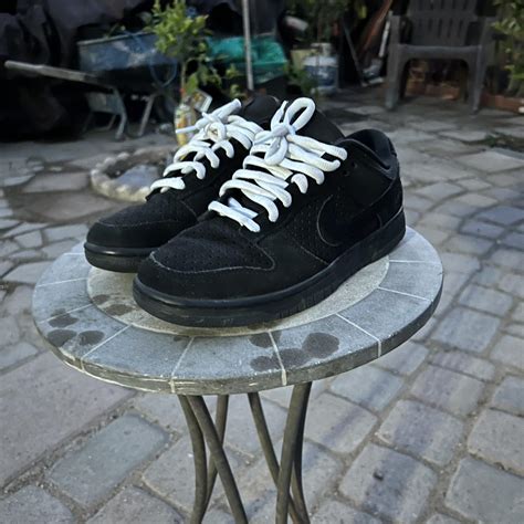 Black undefeated dunks with white laces Size 7 mens - Depop