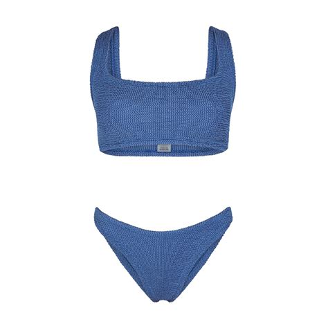 Hunza G Hunza G Xander Blue Seersucker Bikini Denim Editorialist