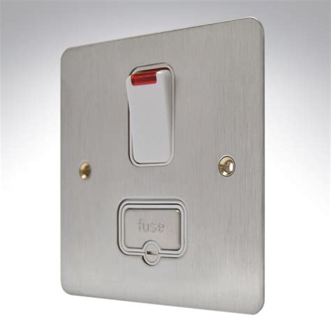 Mk Edge Brushed Steel Spur Switched Neon K Bss W Socket World