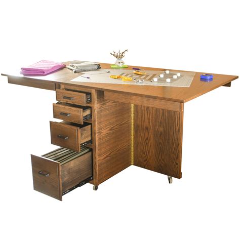 Traditional Drop Leaf Sewing Table Counter Height Cabinfield