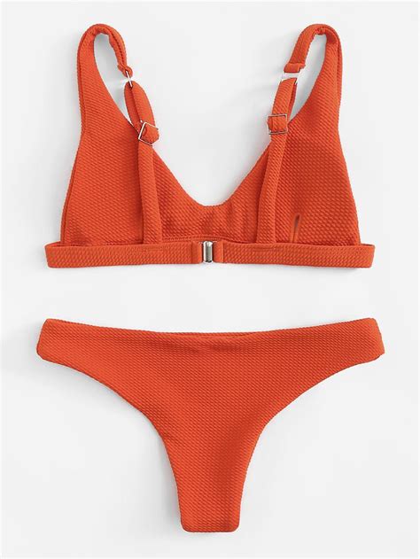 Adjustable Straps Bikini Set Shein Sheinside