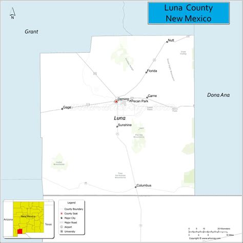 Map of Luna County, New Mexico