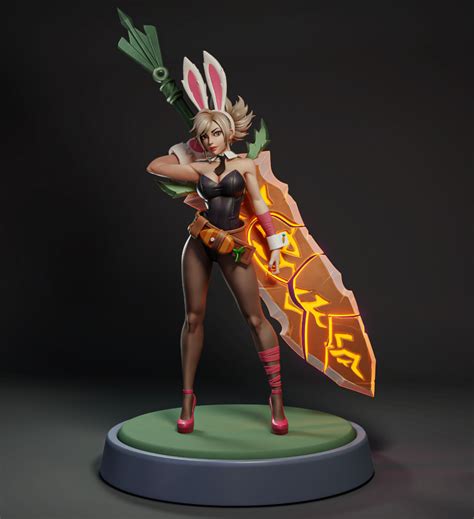 Artstation Battle Bunny Riven League Of Legend Fan Art Wanlin Kang