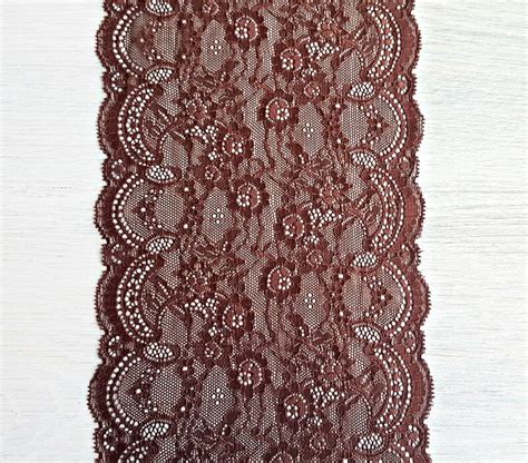 Lingerie Sewing Stretch Lace Trim Brown Floral Wide Lace Bra Etsy