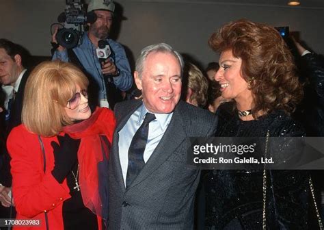 From Left Actors Ann Margret Jack Lemmon And Sophia Loren Attend