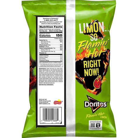 Doritos Flamin Hot Limon Flavored Tortilla Chips Oz Bag Snacks Bags