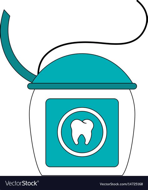 Color Image Cartoon Dental Floss For Oral Health Vector Image