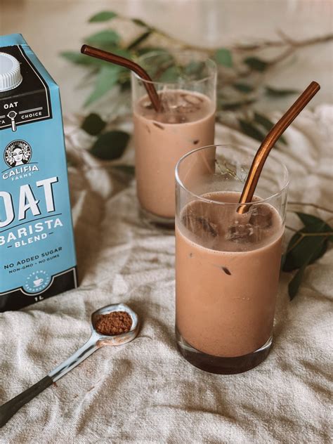 Iced Oat Cacao Latte Vegan Iced Coffee Recipe Veganuary