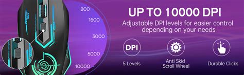 Amazon.com: UHURU Wireless Gaming Mouse Up to 10000 DPI, Rechargeable ...