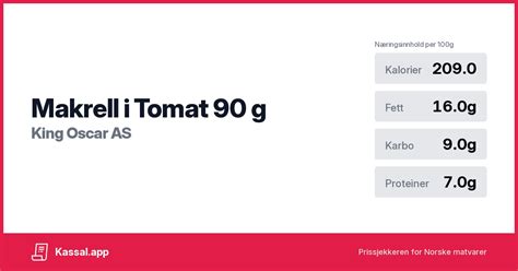 Makrell i Tomat 90 g - Kassalapp®