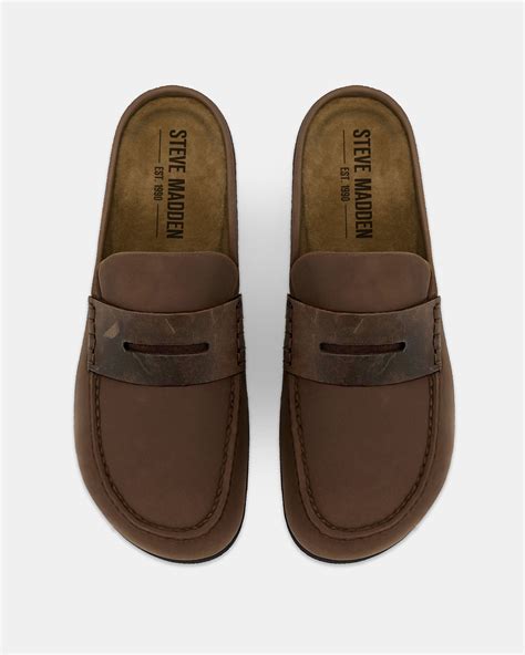 WYATT Brown Leather Slip-On Clog Men's Casual – Steve Madden