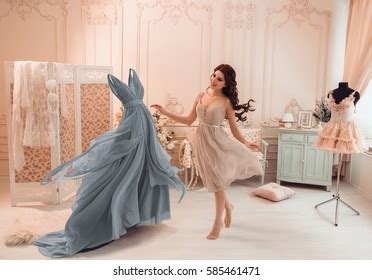 Attractive Naked Goddess Sits Clouds Hugs Stock Photo Shutterstock