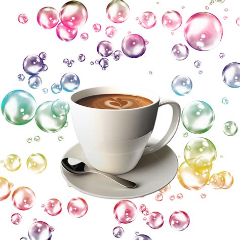 Coffee Cup With Color Bubbles Coffee Cup Coffee Cup With Color