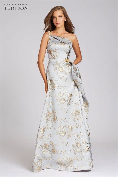 Metallic Jacquard Beaded Gown Mother Of The Bride Dresses Bride