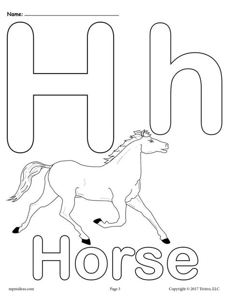 Letter H Alphabet Coloring Pages 3 Printable Versions SupplyMe