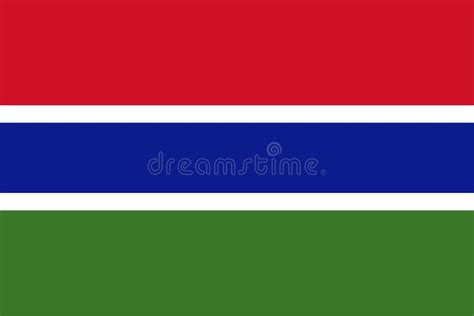 National Flag Republic of the Gambia, Horizontal Tricolor of Red, Blue ...