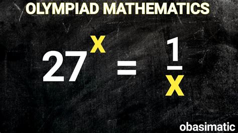 Nice Exponential Equation Olympiad Math Youtube