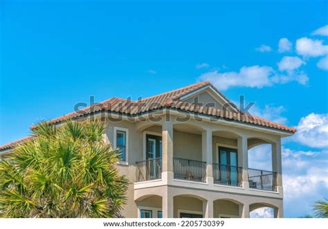 Destin Florida Facade Beach House Balconies Stock Photo 2205730399