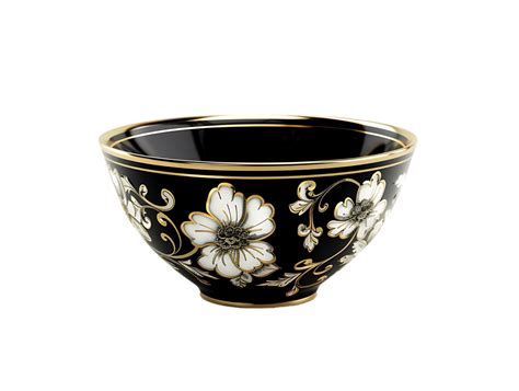 Luxury Decorative Bowl Featuring Golden Floral Patterns 53158582 Png