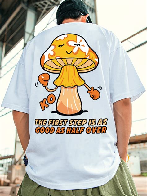 Men Cartoon Slogan Graphic Tee Creative T Shirt Design Mens