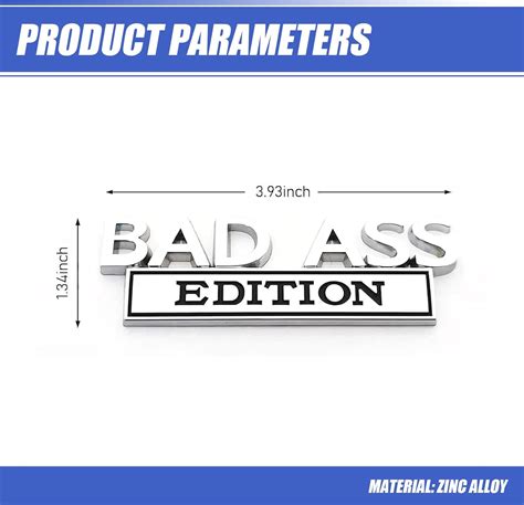 ZBGUN Pack Car Trunk Decal X Bad Ass Edition Metal Anti Scratch Anti Rust