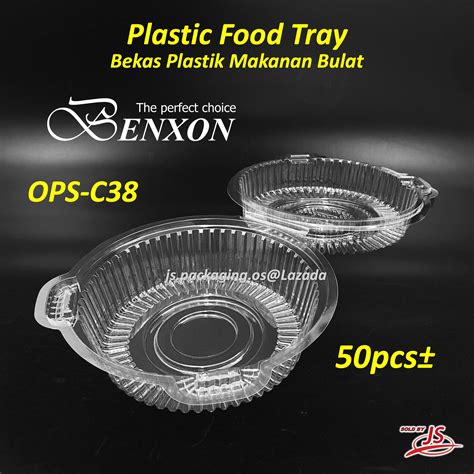 Ops C Benxon Round Cake Plastic Tray With Lock Bakery Disposable