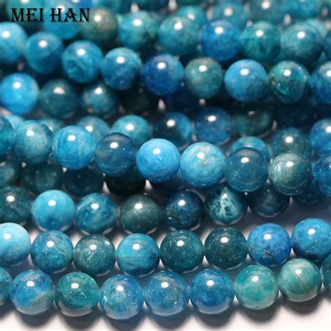 Meihan Wholesale Natural A Blue Apatite Mm Mm Smooth Round