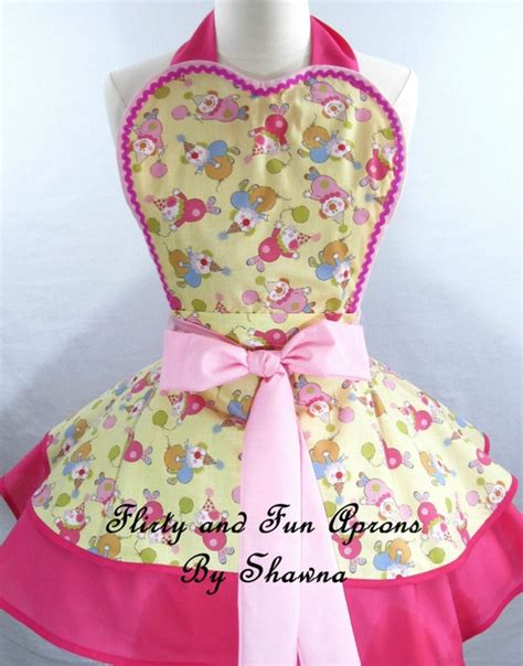 Flirty And Fun Hot Pink Clown Costume Apron By FlirtyandFunAprons