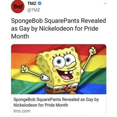 TMZ TMZ SpongeBob SquarePants Revealed As Gay By Nickelodeon For Pride Month SpongeBob