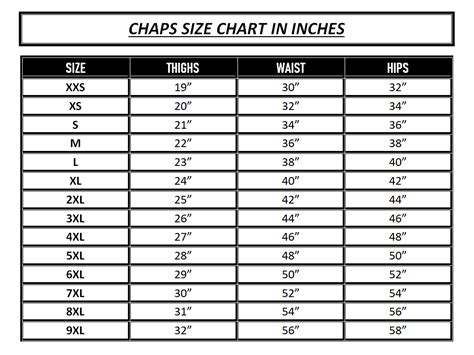 Sizes Chart And Sizing Guide Maker Of Jacket