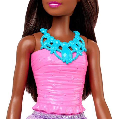 Barbie Dreamtopia Royal Doll Brunette With Purple Skirt Shoes And Hair Accessory HGR