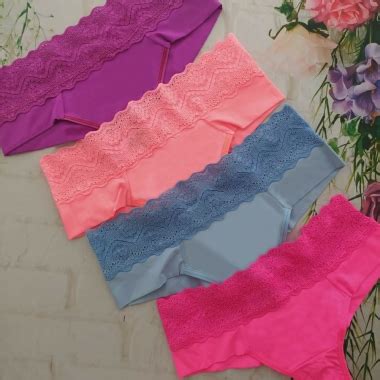 Calcinha Fio em Algodão Mescla e Cós em Renda Gardens Lingerie Moda Íntima Linha Noite