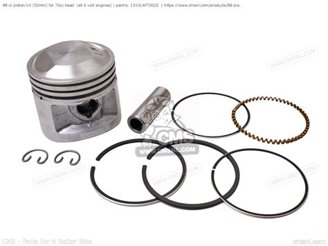 13101AFT0023 88 Cc Piston Kit 52mm For 70cc Head All 6 Volt Engines