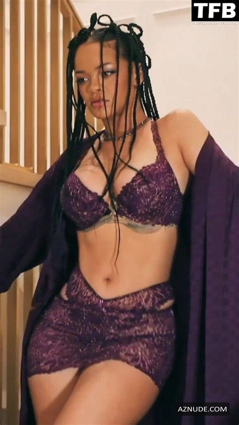Rihanna Sexy Poses Showing Off Her Hot Tits In Lingerie In A Social Media Photoshoot AZNude