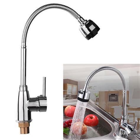 New Zinc Alloy Rotating Faucet Degree Rotatable Hot Cold Mixer Tap Kitchen Wash Basin