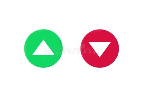 Up And Down Buttons Red Arrow And Green Indicating Direction Stock