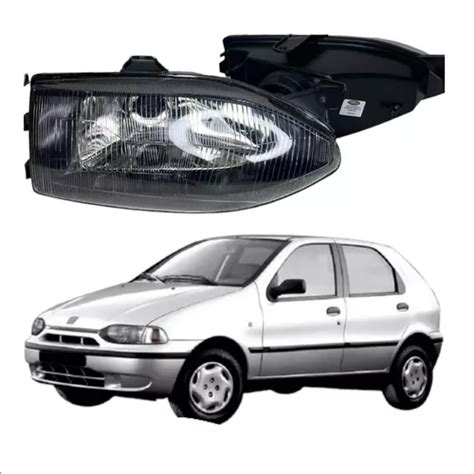 Par Farol Mascara Negra Fiat Palio Siena 96 99 Strada 00 02 Frete grátis