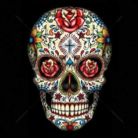 Sugar Skull With Red Roses In Eyes Day Of The Dead Womens Etsy