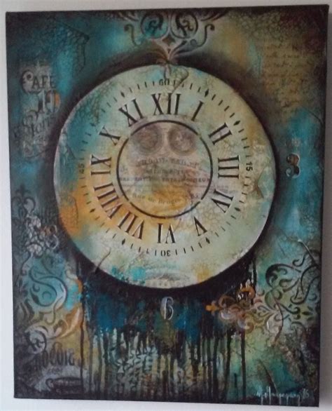 ''The clock'' acrylic painting by Anna Baramati. | Painting, Acrylic ...