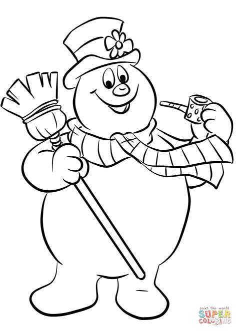 Simple Snowman Coloring Pages Frosty The Snowman Colo