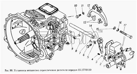 КамАЗ КамАЗ-5320 Установка механизма переключения делителя передач-202