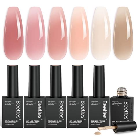Beetles Nude Gel Nail Polish Set 6 Colors Nude Pink Brown Neutral
