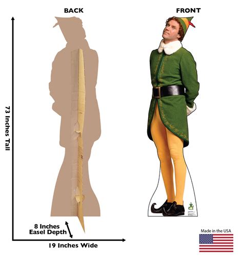 Life Size Concerned Buddy Elf Cardboard Cutout