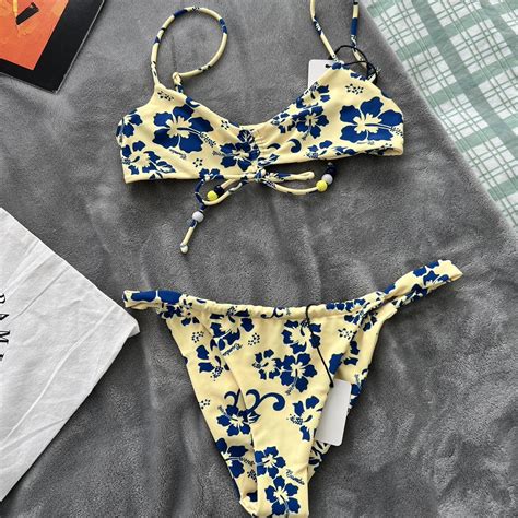 NEVER WORN Bāmba Swim bikini TOP S BOTTOM M Depop