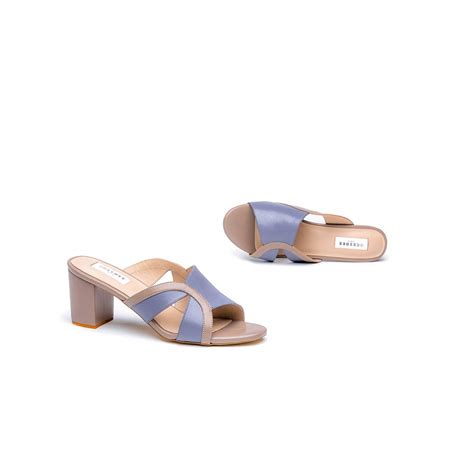 Buy OCEEDEE Anna Blue Nude Mules Online