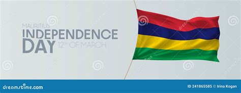 Mauritius Independence Day Vector Banner Greeting Card Stock Illustration Illustration Of