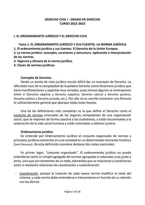 Solution Tema El Ordenamiento Jur Dico Y Sus Fuentes La Norma Jur