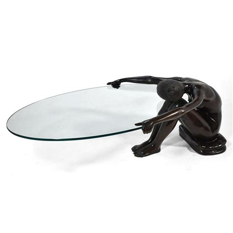Bronze Nude Figure Coffee Table For Sale At StDibs Naked Lady Table Naked Woman Coffee Table
