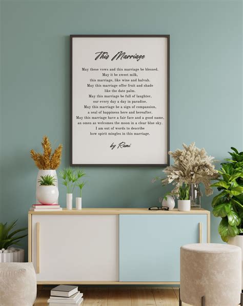 Rumi Marriage Poem T Wedding Print Love Poem Engagement T Idea Poetry Quote Art